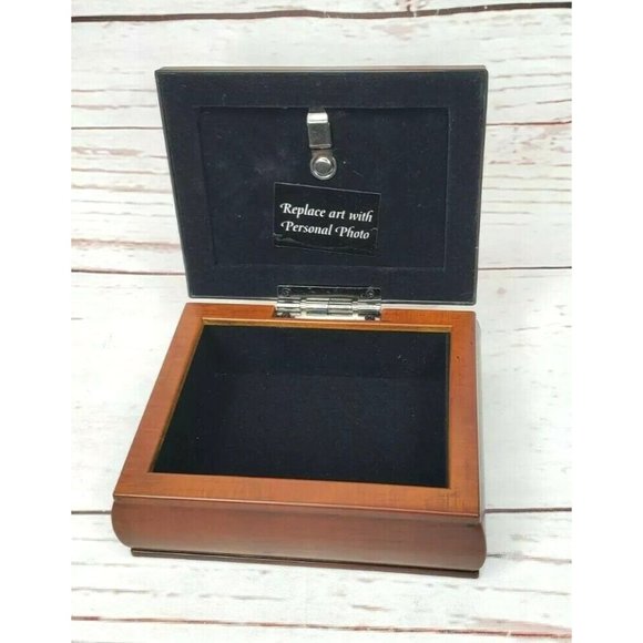 Rare Design Small Wooden Velvet Interior Picture Frame & Jewelry Box - Picture 6 of 12